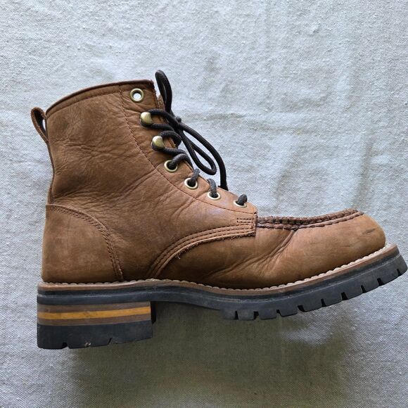 Vintage Skechers Logger Boots Mens Size 11 Leather Cascades Oil Resist Work Y2K - Picture 3 of 12